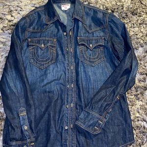 Denim True Religion Button Down Shirt